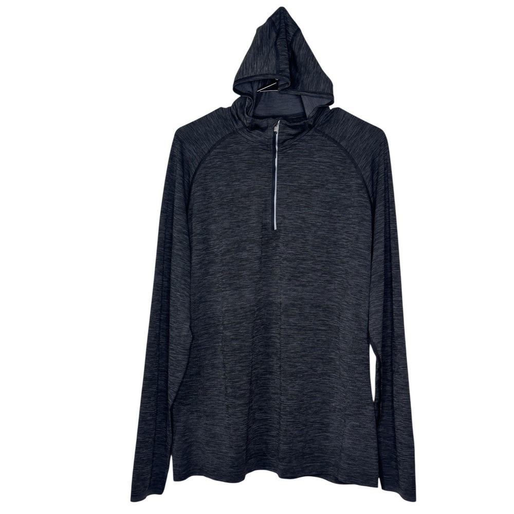 LULULEMON Mens Metal Vent Tech Half Zip Graphite Grey Black XL Running Training
